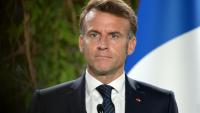 Le président Emmanuel Macron lors d'une conférence de presse à Portoroz en Slovénie le 20 octobre 2025