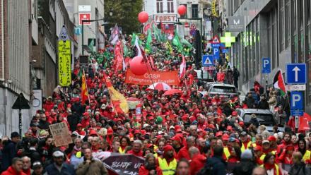 Manifestation syndicale à Bruxelles en Belgique le 9 octobre 2026