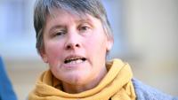 Laurence Marandola, ancienne porte-parole nationale de la Confédération paysanne à l'époque, lors d'un point presse à l'issue d'une rencontre avec le Premier ministre, le 13 janvier 2025 à Paris