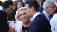 Marine Le Pen et Jordan Bardella côte à côte avant une cérémonie pour marquer le 10e anniversaire de l'attentat de Nice, le 14 juillet 2026 à Nice