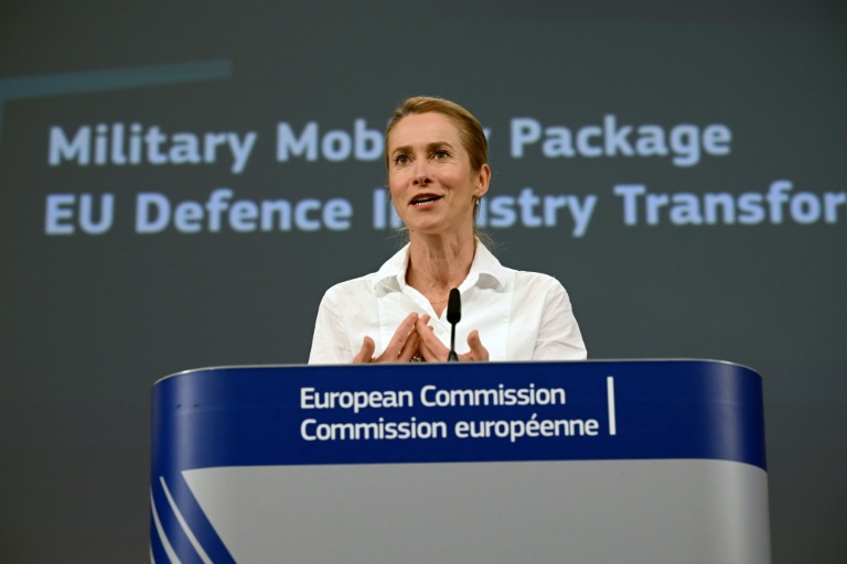 La cheffe de la diplomatie et de la politique de sécurité de l'UE, Kaja Kallas, donne une conférence de presse, le 19 novembre 2025 à Bruxelles