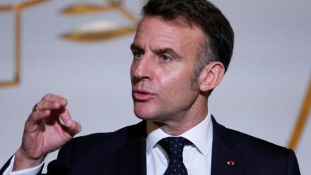 Le président français Emmanuel Macron à Paris le 8 janvier 2026