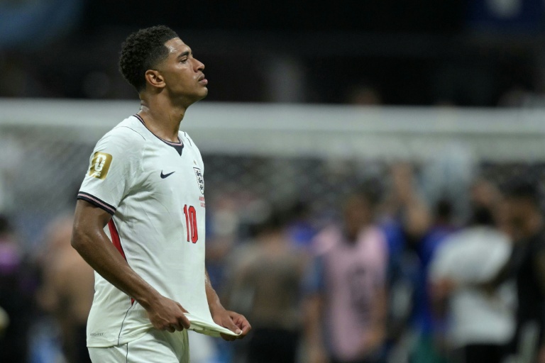 Le milieu de terrain anglais Jude Bellingham après sa défaite en demi-finale du Mondial contre l'Argentine, le 15 juillet 2026 à Atlanta