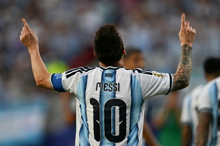 Lionel Messi, auteur d'un triplé pour l'Argentine face à l'Algérie, lors du premier tour de la Coupe du monde, le 16 juin 2026 à Kansas City