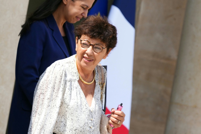 Monique Barbut à la sortie du conseil des ministres le 22 juillet 2026 à Paris