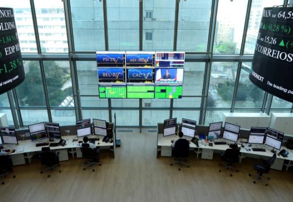 La salle de contrôle d'Euronext, qui gère la Bourse de Paris