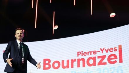 Pierre-Yves Bournazel (Horizons) lance sa campagne pour les élections municipales à Paris, le 3 juin 2025