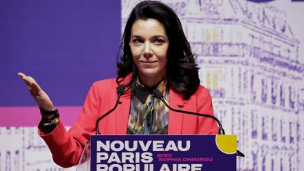 La candidate de La France Insoumise aux municipales à Paris, Sophia Chikirou, le 30 janvier 2026 à Paris