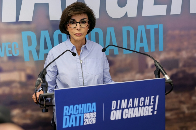Rachida Dati (LR) s'exprime après les résultats du 1er tour des municipales, le 15 mars 2026 à Paris