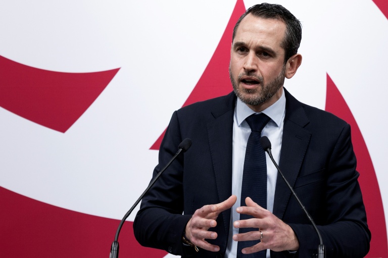 Le secrétaire général du PS Pierre Jouvet lors d'une conférence de presse à Paris, le 26 janvier 2026