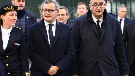 Gérald Darmanin (c) et Laurent Nuñez (d), à Marseille le 20 novembre 2025