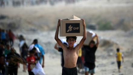 Un enfant dans le centre de Gaza, le 5 septembre 2025