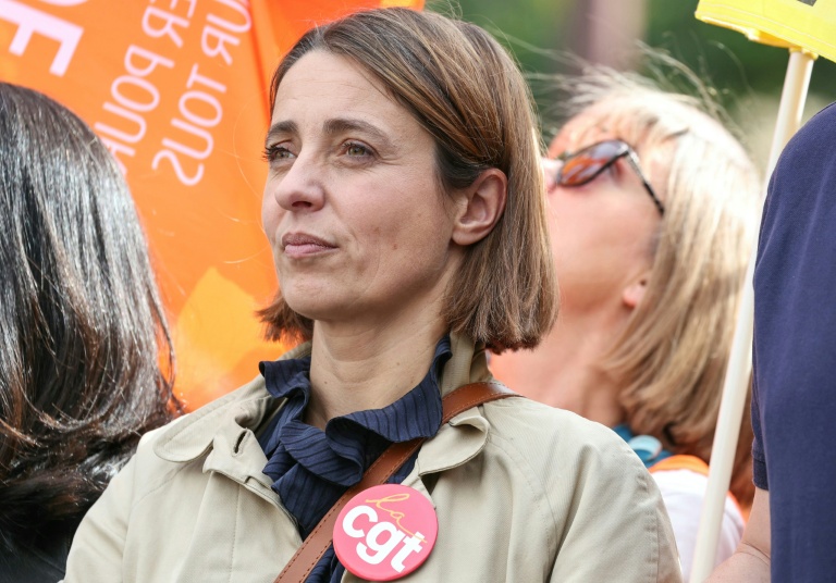 Sophie Binet, la secrétaire générale de la CGT, lors d'une mobilisation nationale lancée à l'appel de l'intersyndicale pour réclamer des mesures de