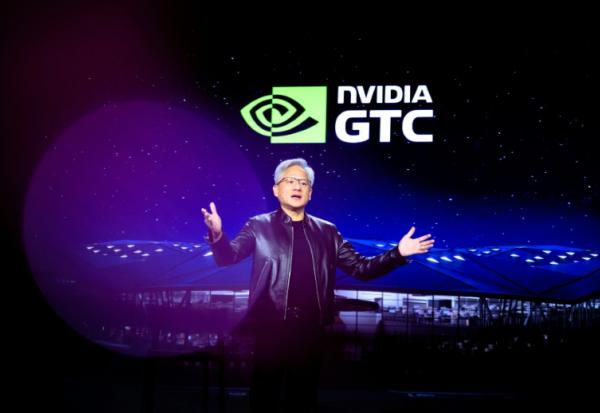 Le patron de Nvidia Jensen Huang, lors de la la conférence annuelle des développeurs GTC à San José en Californie, le 17 mars 2026