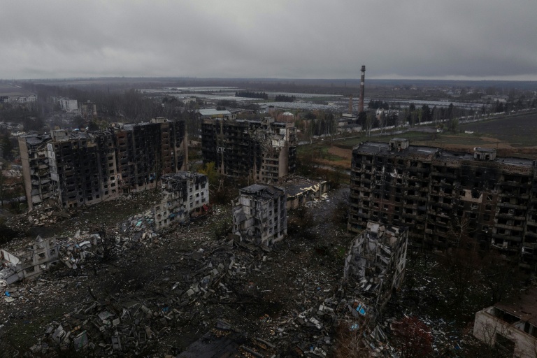 Photo des destructions dans la ville de Kostyantynivka, dans la région de Donetsk, le 12 novembre 2025, transmise par l'armée ukrainienne