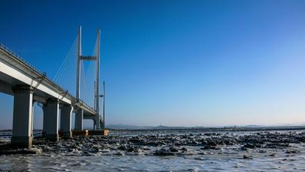 Un pont sur le fleuve Yalu entre la Chine et la Corée du Nord, le 11 janvier 2018