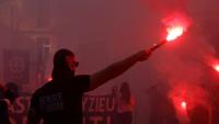 Des membres du groupe d'ultradroite "Comité du 9 mai" lors d'une manifestation, le 10 mai 2025 à Paris