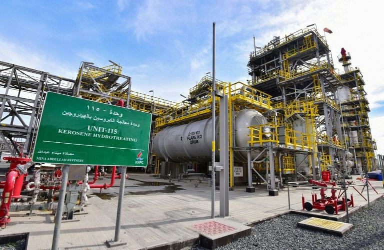 La raffinerie de Mina Abdullah, un des sites de production de kerosene, situé au sud de Kuwait City, le 22 mars 2022.
