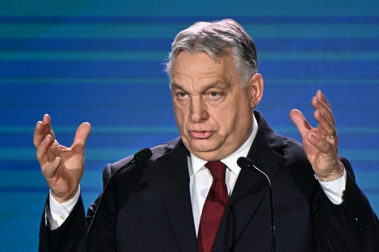 Le Premier ministre ukrainien Viktor Orban le 5 mars 2026 à Budapest en Hongrie