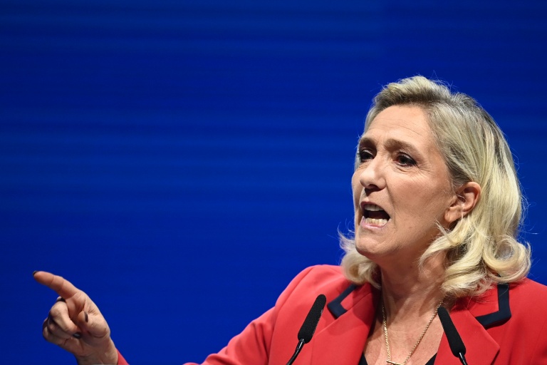La dirigeante du Rassemblement national (RN) Marine le Pen à Bordeaux le 14 septembre 2025