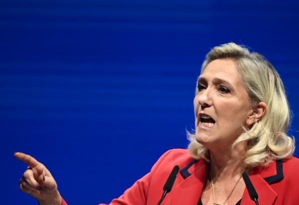 La dirigeante du Rassemblement national (RN) Marine le Pen à Bordeaux le 14 septembre 2025