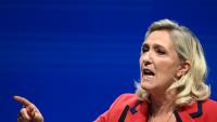 La dirigeante du Rassemblement national (RN) Marine le Pen à Bordeaux le 14 septembre 2025