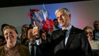 Le président du groupe parlementaire Droite Républicaine Laurent Wauquiez , à la fin de son dernier meeting de campagne pour la présidence du parti Les Républicains (LR) à Jonage, le 16 mai 2025