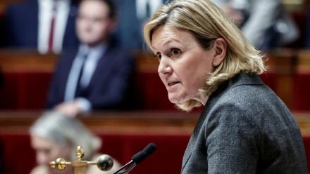 La présidente de l'Assemblée nationale Yaël Braun-Pivet, à Paris le 28 avril 2026