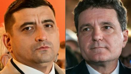Montage photo du candidat d'extrême droite George Simion et du maire centriste de Bucarest Nicusor Dan, candidats à la présidentielle roumaine