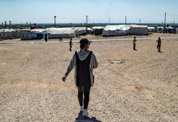 Emilie König dans le camp de détention Al-Roj au nord est de la Syrie le 28 mars 2021