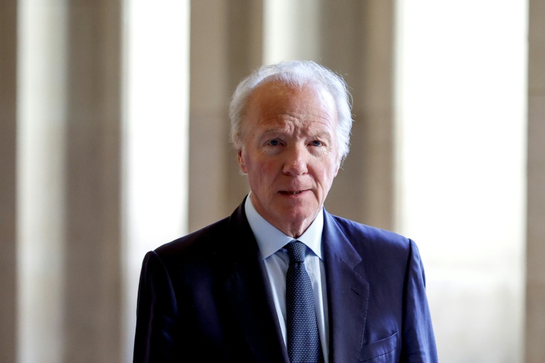 L'ancien ministre de l'Intérieur, Brice Hortefeux, au Palais de Justice de Paris, le 26 mai 2026 lors du procès en appel de l'ancien président Nicolas Sarkozy et de ses neuf coaccusés, dans l'affaire du financement libyen de sa campagne électorale de 2007