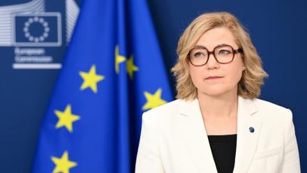 La vice-présidente de la Commission européenne Henna Virkkunen, le 15 avril 2026 à Bruxelles