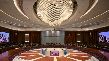 Réunion des ministres des Affaires étrangères des BRICS à New Delhi, en Inde, le 14 mai 2026