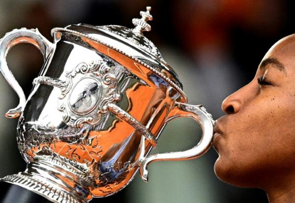 L'Américaine Coco Gauff après sa victoire en finale de Roland-Garros face à la Bélarusse Aryna Sabalenka, à Paris le 7 juin 2025