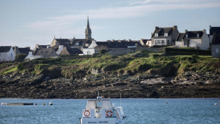 Vue d'une partie de l'île de Molène, dans le Finistère, le 3 février 2026