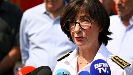 La préfète de Gironde et de Nouvelle-Aquitaine, Sophie Brocas, le 24 juillet 2026 à Lège-Cap-Ferret (Gironde)