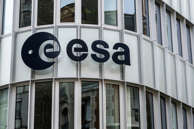 Le logo de l'Agence spatiale européenne (Esa) à Paris, le 23 juillet 2025