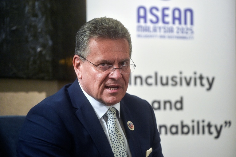 Le Commissaire européen chargé du Commerce, Maros Sefcovic, à Kuala Lumpur, à l'occasion d'un sommet de l'Asean, le 25 septembre 2025