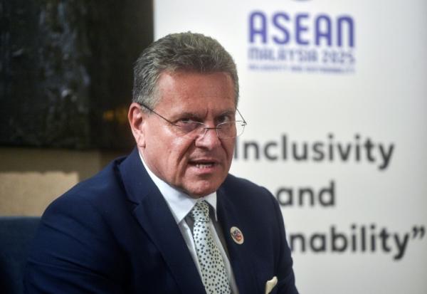 Le Commissaire européen chargé du Commerce, Maros Sefcovic, à Kuala Lumpur, à l'occasion d'un sommet de l'Asean, le 25 septembre 2025