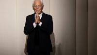Le créateur de mode italien Giorgio Armani  au défilé Haute-Couture Automne-Hiver 2023/2024 à Paris, le 4 juillet 2023