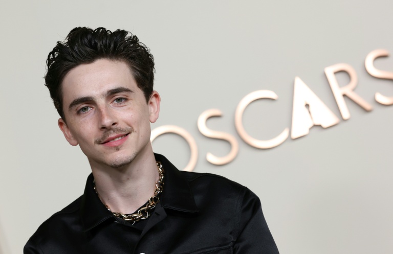 L'acteur franco-américain Timothée Chalamet au dîner des nominés de la 97e cérémonie des Oscars, à Los Angeles, le 25 février 2025