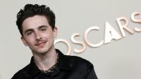 L'acteur franco-américain Timothée Chalamet au dîner des nominés de la 97e cérémonie des Oscars, à Los Angeles, le 25 février 2025