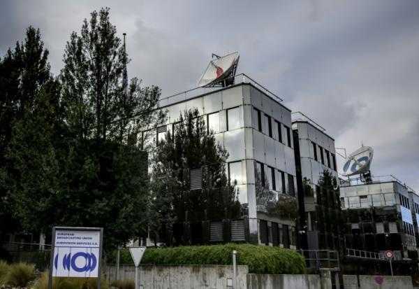 Le siège de l'Union européenne de Radio-Télévision (UER) accueille une assemblée générale de deux jours de l'UER, qui organise le Concours Eurovision de la chanson, à Genève, le 4 décembre 2025