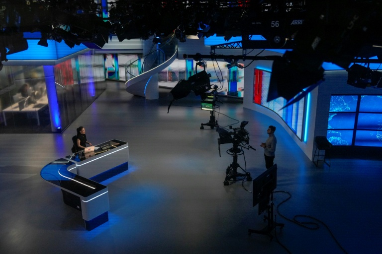 Les studios de la chaîne Iran International, le 20 janvier 2026 à Londres