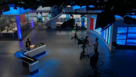 Les studios de la chaîne Iran International, le 20 janvier 2026 à Londres