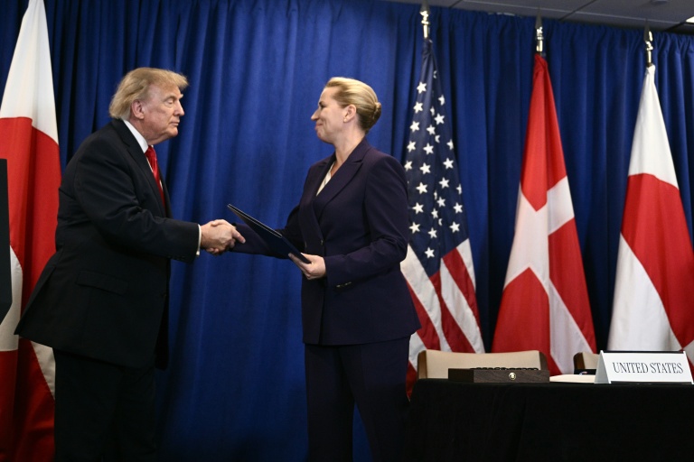 Le président américain Donald Trump et la Première ministre danoise Mette Frederiksen le 22 septembre 2026 au siège de l'ONU à New York