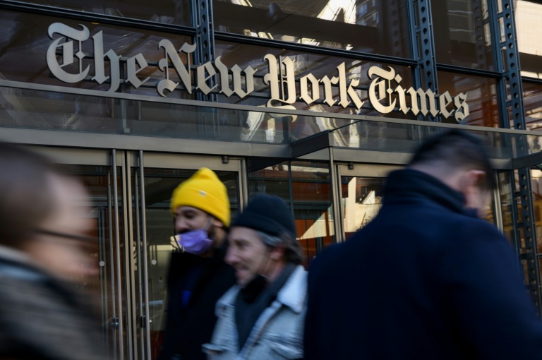 Le siège du New York Times à New York, en février 2022