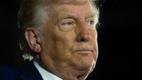 Le président américain Donald Trump le 29 avril 2025 à Warren, dans le Michigan (nord), où il a célébré devant des milliers de soutiens les 100 premiers jours de son second mandat