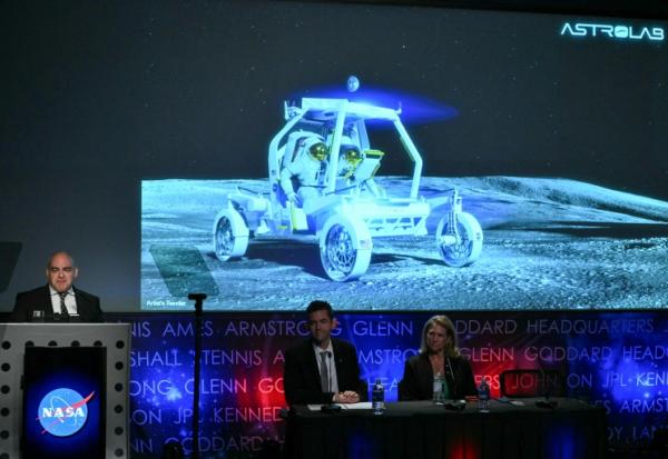 Un véhicule lunaire présenté par la NASA le 26 mai 2026 à Washington