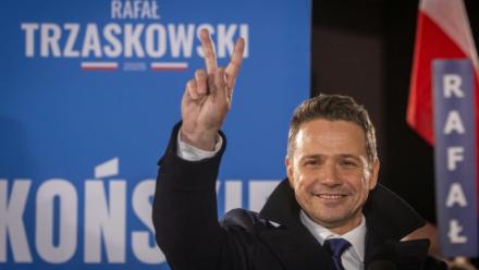 Le maire de Varsovie Rafal Trzaskowski, le 11 avril 2025, à Konskie, en Pologne